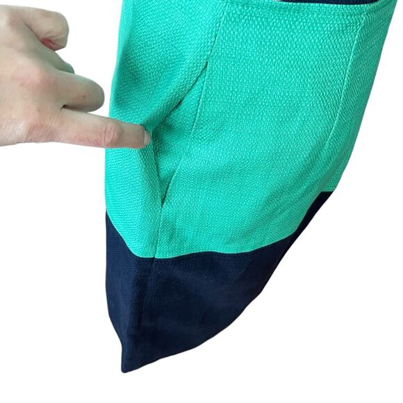 Banana Republic 2 Sheath Dress Sleeveless Colorblock Blue Green Career - Picture 10 of 12